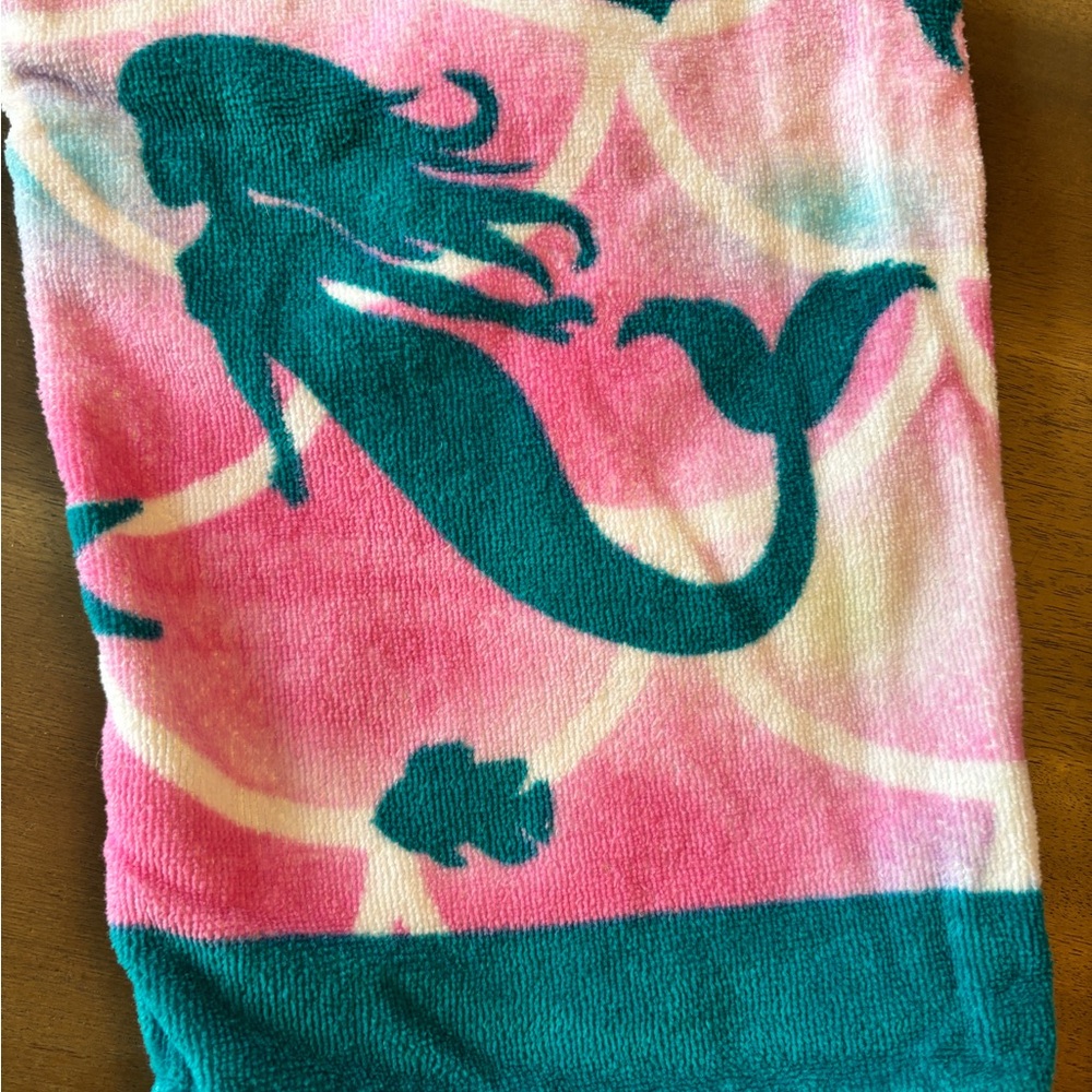 Mermaid Print Kids Towel Pants - Pink and Blue Sz XL - Picture 4 of 6